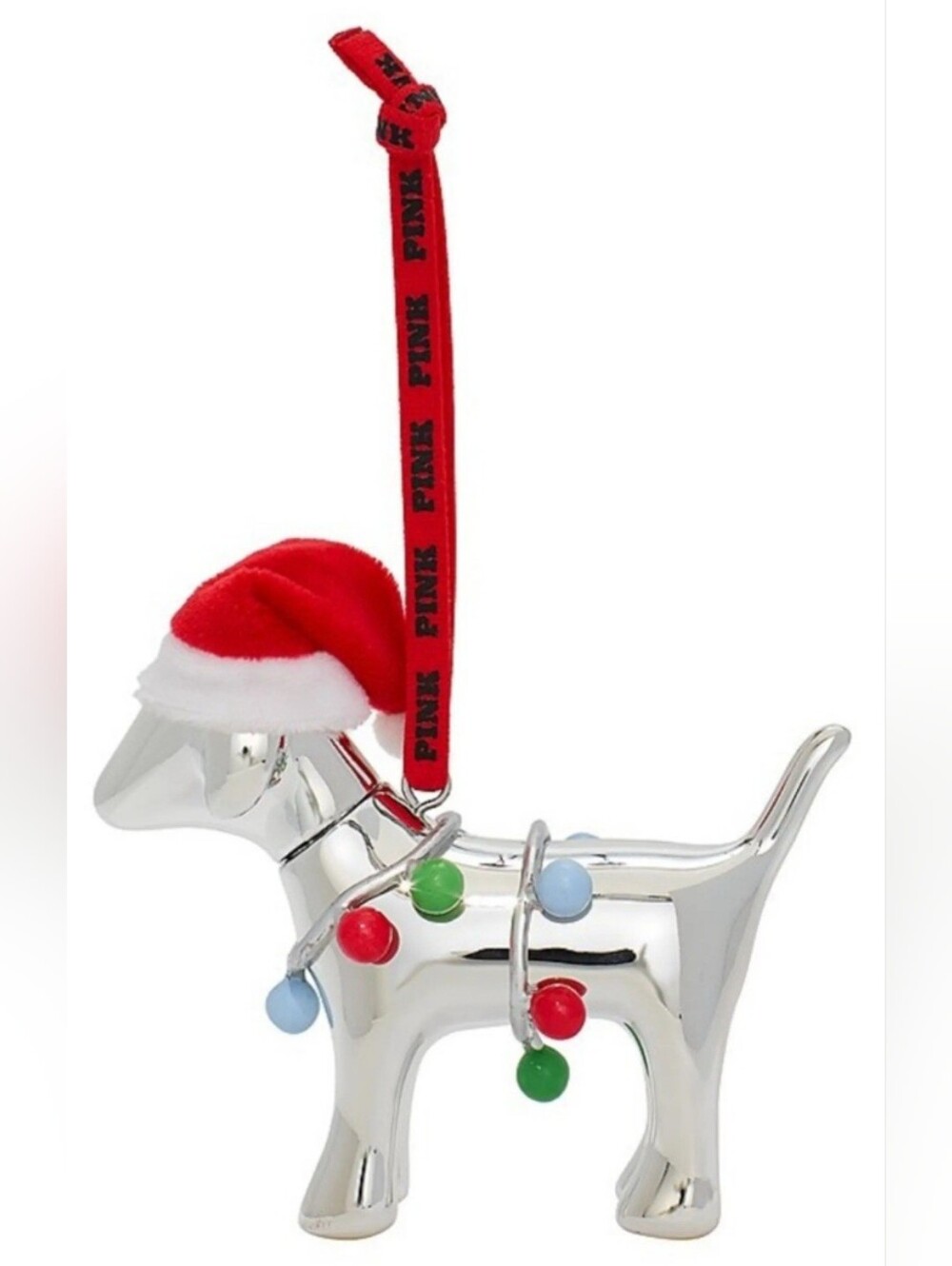 NEW in Box Victoria's Secret PINK brand holiday dog ornament